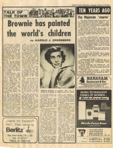 This article about Brownie appeared in the Majorca Daily Bulletin in 1974